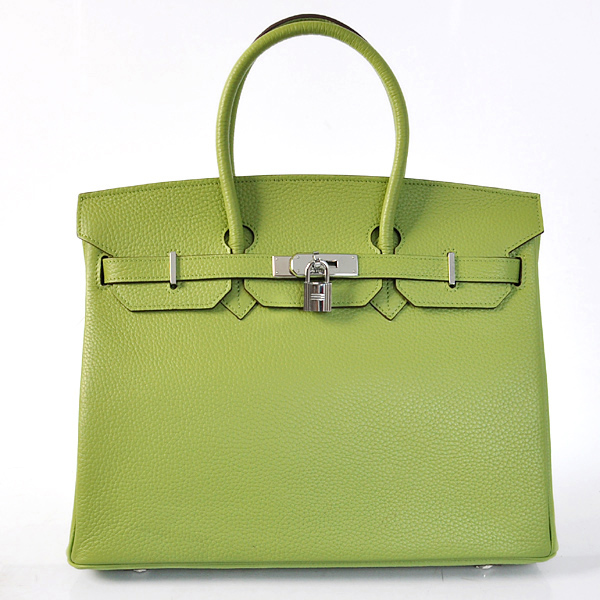 H35LLGG Hermes Birkin 35CM pelle clemence in verde chiaro con